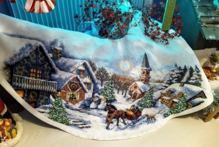 Mon tapis de sapin broderie point compté